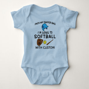 Body Para Bebé Bolso de pañales de softball suave con personaliza