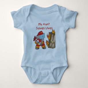 Body Para Bebé Bombero mi tía Saves Lives Tshirts y regalos