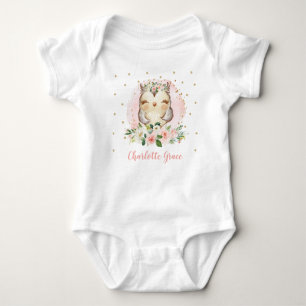 Body Para Bebé Bonito Bebé Chica Acuarela Rubor Floral Rosa