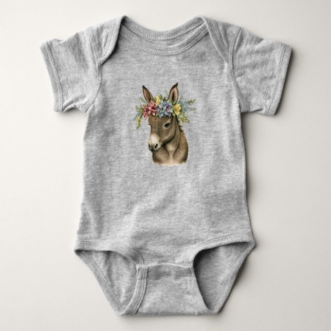 Body Para Bebé Bonito bebé Donkey Baby Bodysuit (Anverso)