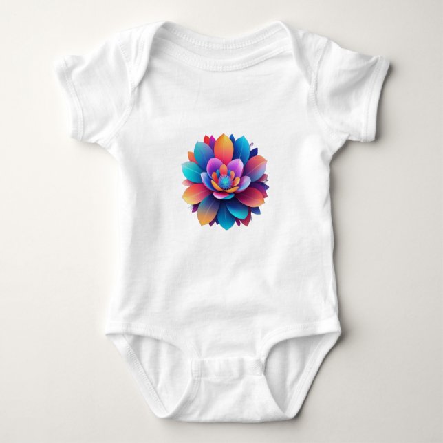 Body Para Bebé bonito diseño gráfico floral (Anverso)