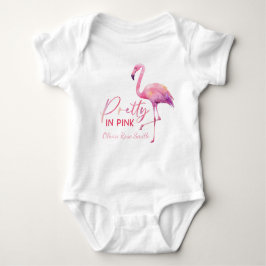 Body Para Bebé Bonito en traje de Baby Shower Flamingo rosa