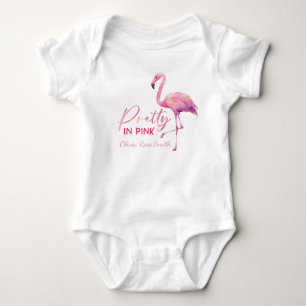 Body Para Bebé Bonito en traje de Baby Shower Flamingo rosa