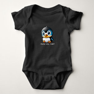 Body Para Bebé Bonito Texto derecho Pequeño Personalizado pingüin