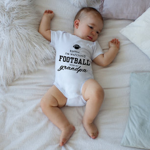 Body Para Bebé Bonito viendo fútbol con abuelo
