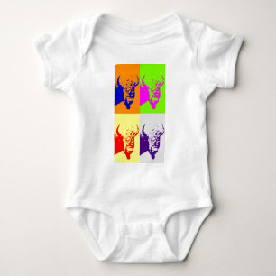 Body Para Bebé Bono de búfalo de arte pop de 4 colores