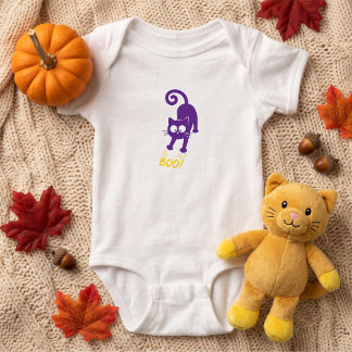 Body Para Bebé Boo Amarillo Gato Morado Hallowee