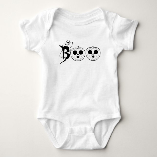 Body Para Bebé ¡BOO! Camiseta fantasma de Halloween (Anverso)