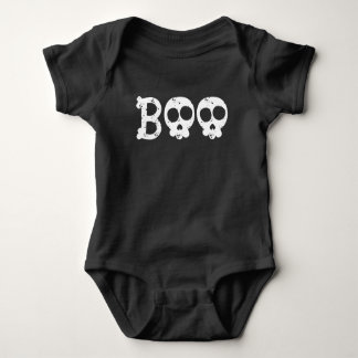 Body Para Bebé Boo de cráneo negro y blanco