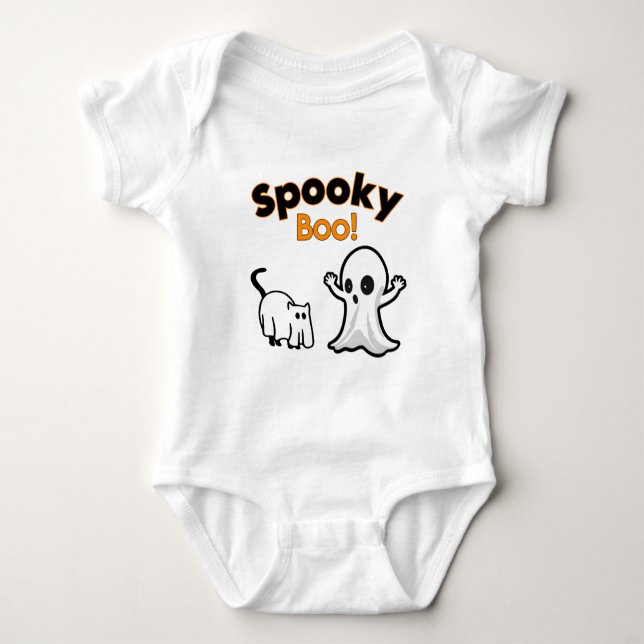 Body Para Bebé ¡Boo espantado! - Feliz halloween (Anverso)