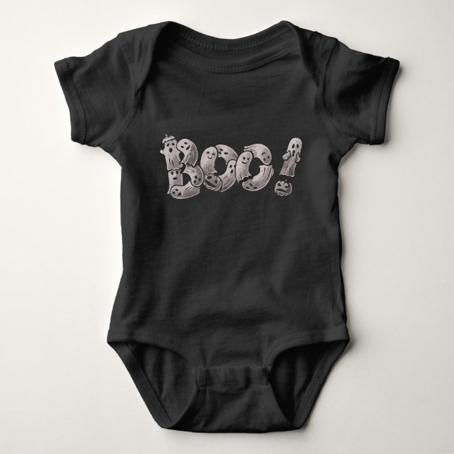Body Para Bebé Boo Fantasmas Divertidos Bebé Niño Niña Halloween  (Anverso)