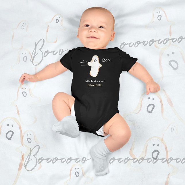 Body Para Bebé ¡👻 BOO! Halloween con ghost Cute (BOO! Ghost Cute Handdrawn Halloween Baby Bodysuit ©Susanne Sachers - Sunny Mind Design)