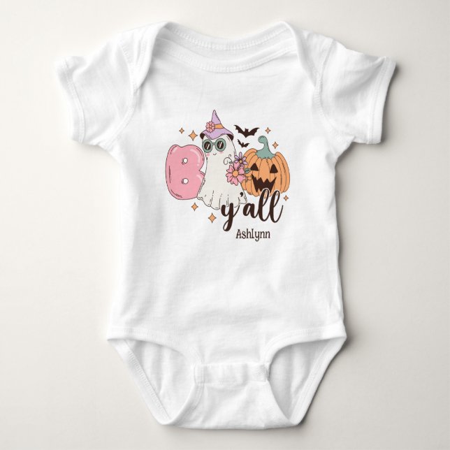 Body Para Bebé Boo Y'all Personalizado Halloween (Anverso)