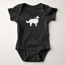 Body Para Bebé Borde Perro Collie Baby Shower Gris porcino