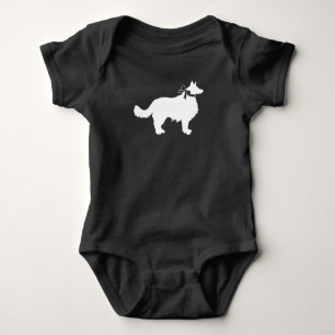Body Para Bebé Borde Perro Collie Baby Shower Gris porcino