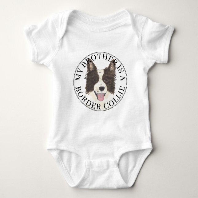 Body Para Bebé Border Collie Dog Big Brother (Anverso)