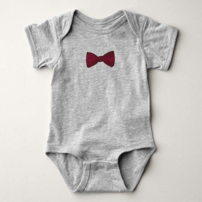Body Para Bebé Borgoña Boda de Bow Tie Prom Bowtie Ring Bearer (Anverso)