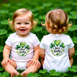 Body Para Bebé Born Lucky for Clover-Covered Cuties