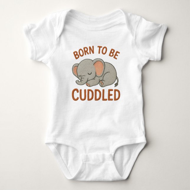 Body Para Bebé Born to Be Cuddled 🐘💪✨ (Anverso)