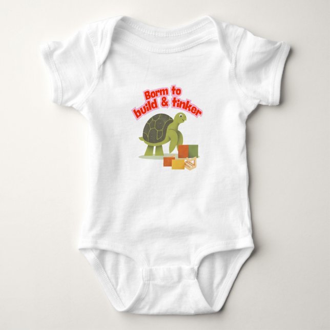 Body Para Bebé Born to Build and Tinker Turtle STEM Kids (Anverso)