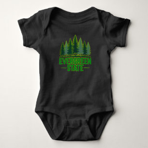 Body Para Bebé Bosque Natural Estético de Washington Evergreen