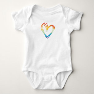Body Para Bebé Bosquejo del corazón del arco iris