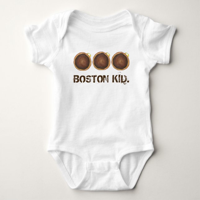 Body Para Bebé Bostón Kid Cream Pie Donut Doughnut Massachusetts (Anverso)