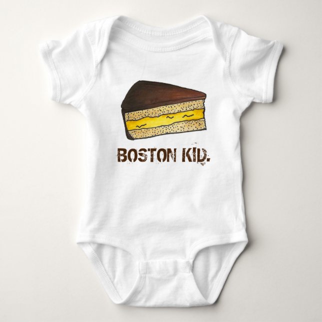 Body Para Bebé BOSTON KID Cream Pie Slice Massachusetts Foodie (Anverso)