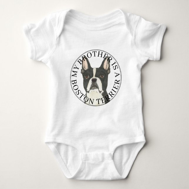 Body Para Bebé Boston Terrier Big Brother (Anverso)