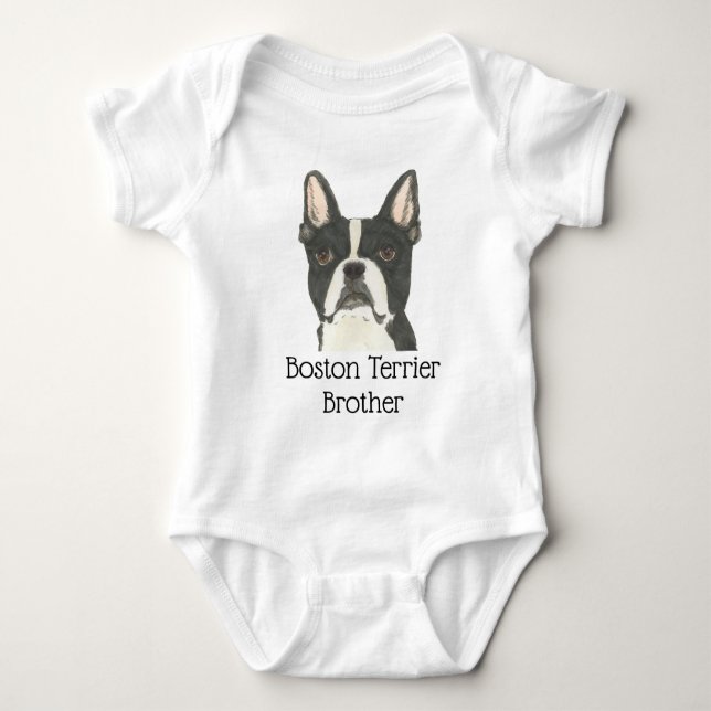 Body Para Bebé Boston Terrier perro personalizable (Anverso)