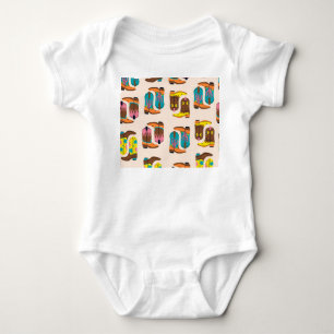 Body Para Bebé Botas de Vaquero del Salvaje Oeste: Patrón de Conc