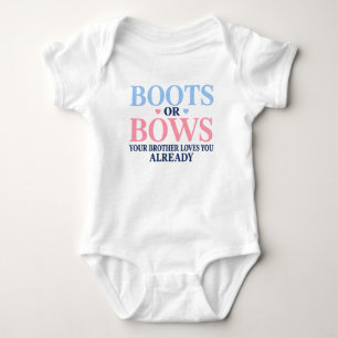Body Para Bebé Botas o Lazos El Género Que Tu Hermano Ama