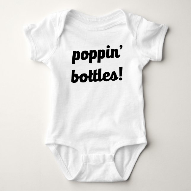 Body Para Bebé ¡Botellas de Poppin'! Camiseta de bebé divertida (Anverso)