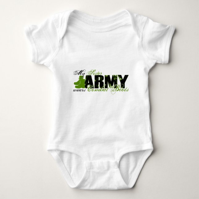 Body Para Bebé Botes de combate Sis - EJÉRCITO (Anverso)
