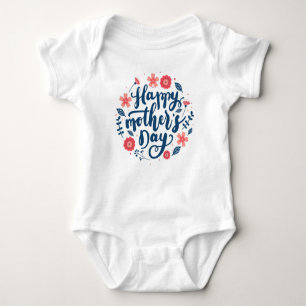 Body Para Bebé botón Happy Mother's Day Floral Design-63754