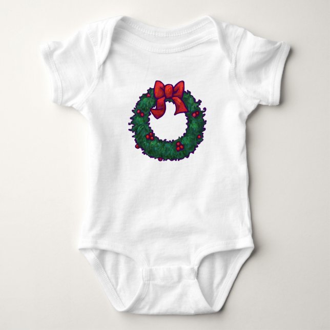 Body Para Bebé Boughs de Holly (Anverso)