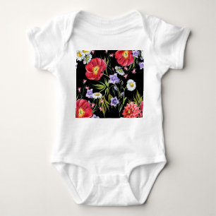 Body Para Bebé Bouquet de flores acuáticas: patrón sin foco