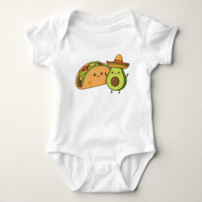 Body Para Bebé Bout Cute Funny Aguacate & Taco  (Anverso)