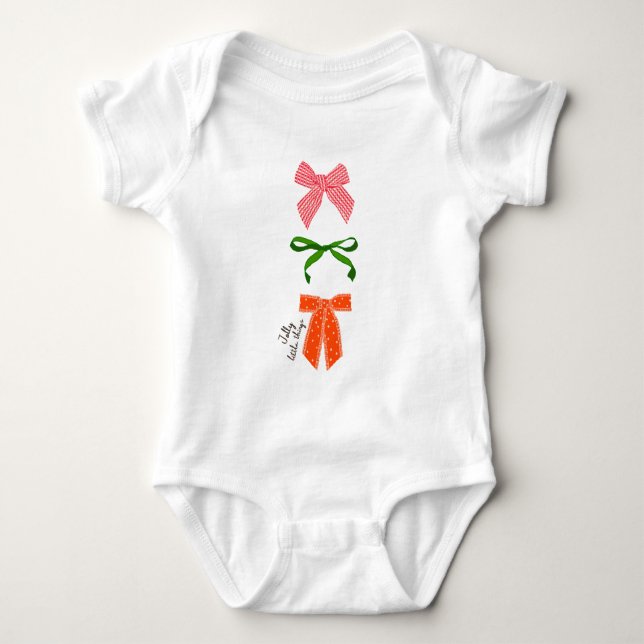 Body Para Bebé Bow Jolly Little Things Navidad  (Anverso)