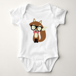 Body Para Bebé Bow Tie y Glasses Hipster Brown Fox