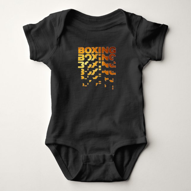 Body Para Bebé Boxeador de Boxeo Arte de Palabra Gráfico (Anverso)
