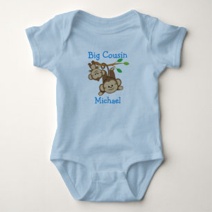 Body Para Bebé Boy Monkeys Personalizados Gran Primo