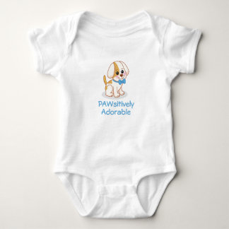 Body Para Bebé Boy Puppy Dog with Blue Bow Tie Bodysuit