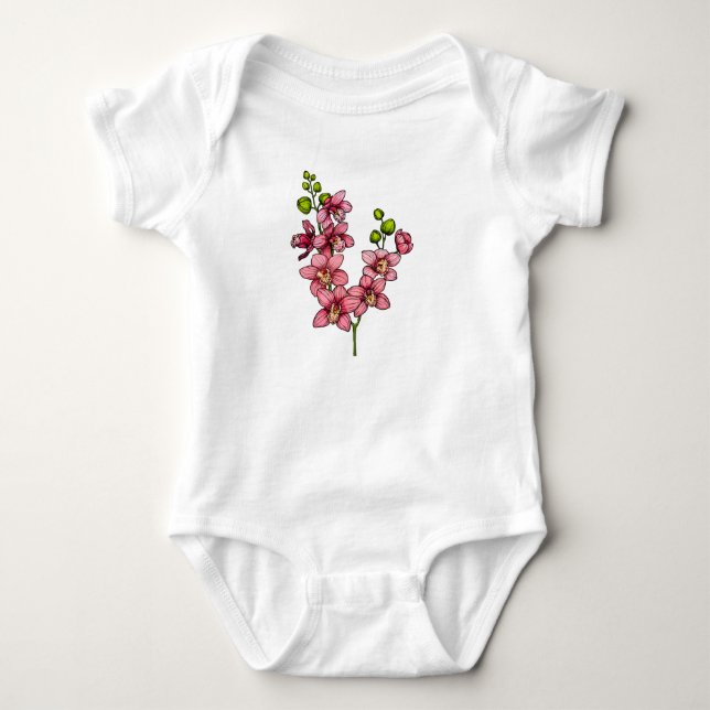 Body Para Bebé branch with pink orchid flowers tote bag (Anverso)