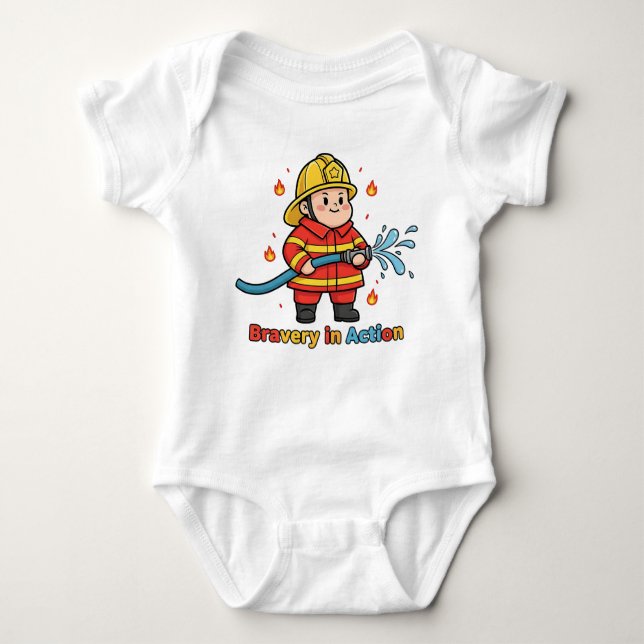 Body Para Bebé Bravery in Action – Firefighter Hero Tee (Anverso)
