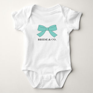 Body Para Bebé BRIDE Verde azulado Blue Bow Tutu Shower Fiesta