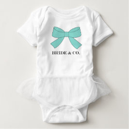 Body Para Bebé BRIDE Verde azulado Blue Bow Tutu Shower Fiesta