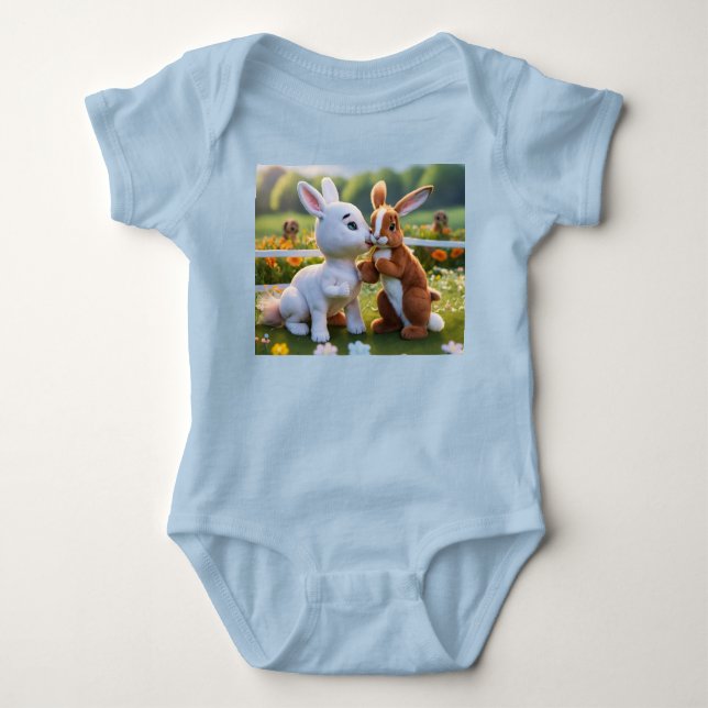 Body Para Bebé Brigada de conejitos con camisetas: un Personaliza (Anverso)