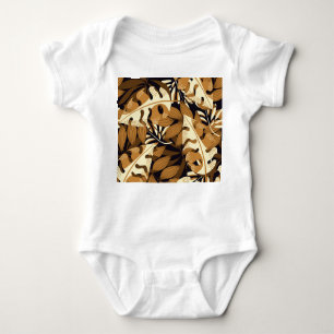 Body Para Bebé Brillantes hojas tropicales patrón oscuro
