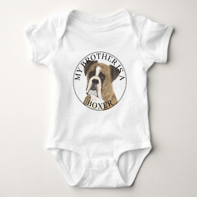 Body Para Bebé Brindle Boxer Dog Big Brother (Anverso)